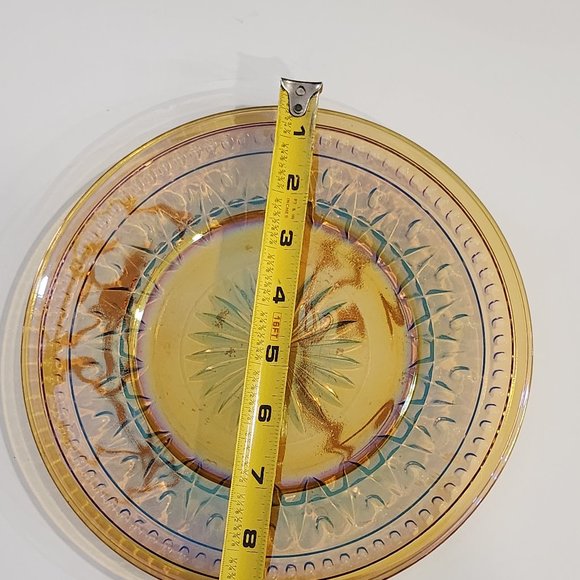 Vintage Amber Carnival Glass Park Lane Colonial Pattern by Indiana Glass - Picture 4 of 10